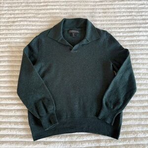 Christian Lacroix Mens 100% Extra Fine Merino Wool Sweater Size L Green  Luxury